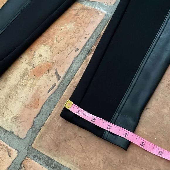 🔷 PAIGE Vegan Leather Tuxedo Size Small Black Leggings - Picture 6 of 7